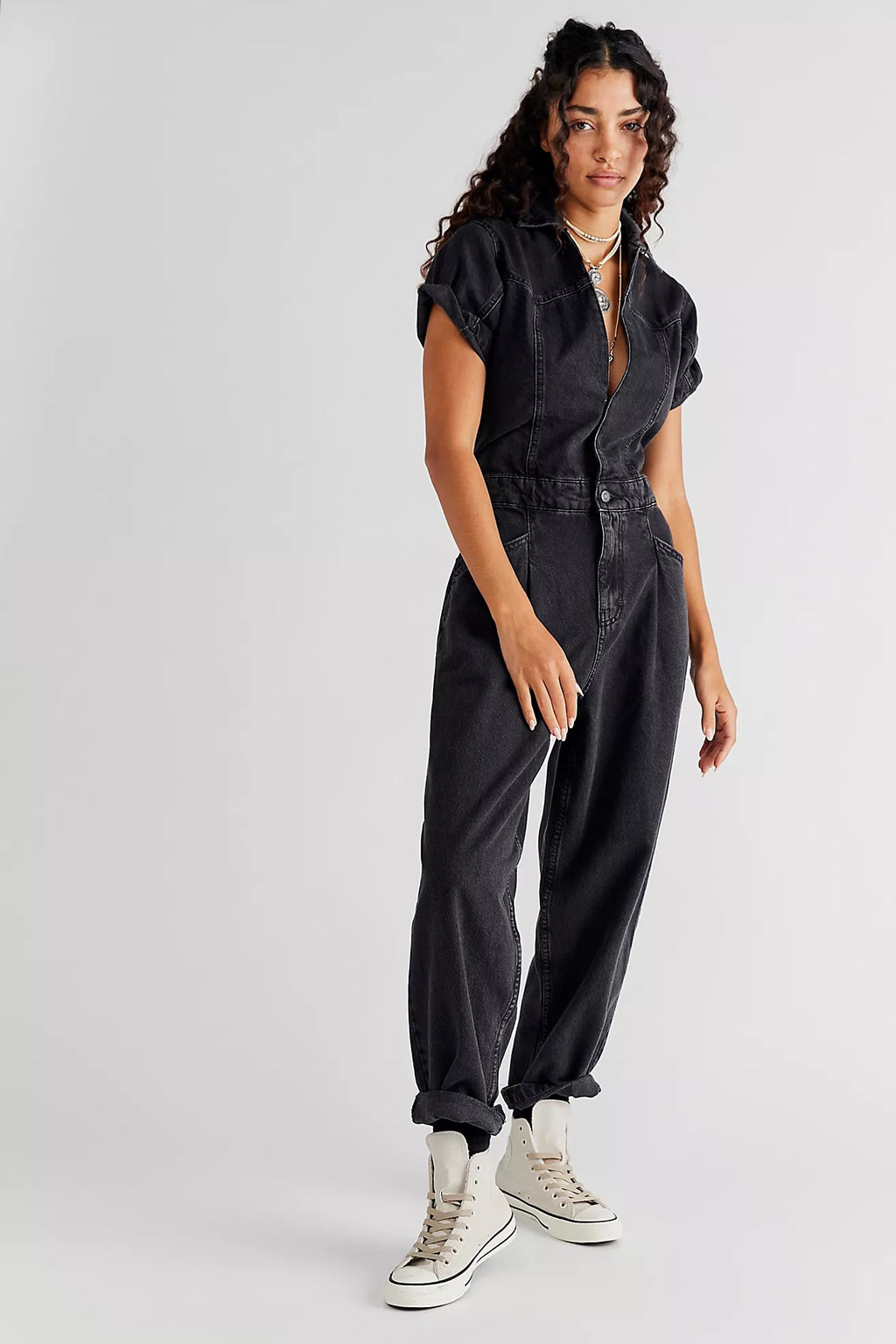 FREE PEOPLE Denim MARLA Coverall Jumpsuit