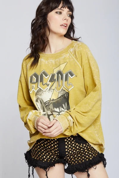 *RECYCLED KARMA Rock Cannon AC/DC Sweatshirt