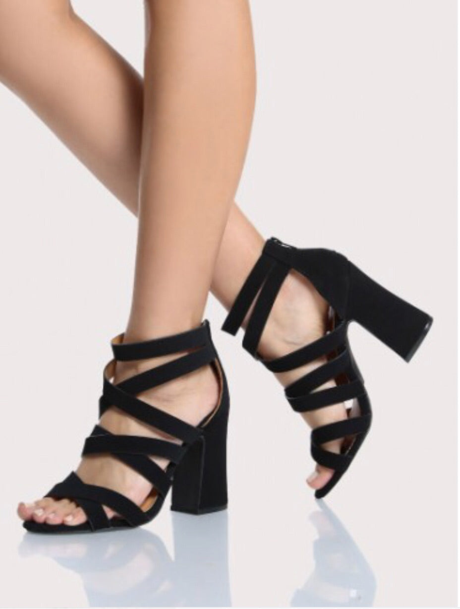 Qupid PARIS Strappy BlockHeel Sandal Shoe