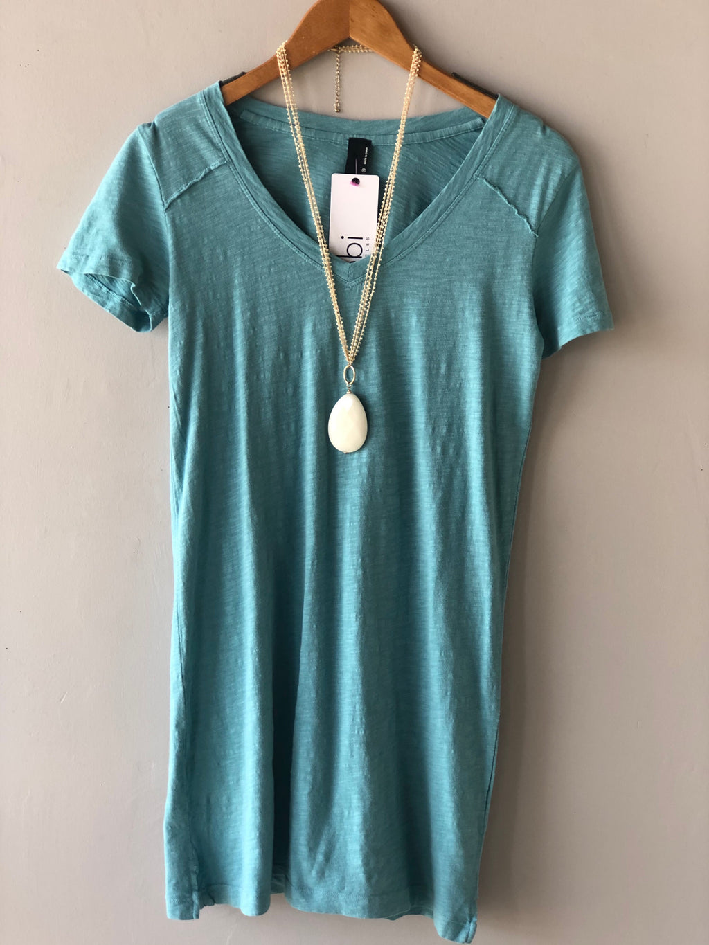 BOBI V-Neck BOURNE RawHem T-Shirt Dress