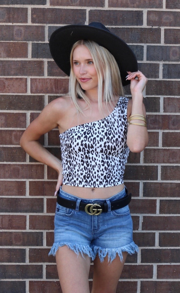 Peach Love California EXPRESSIONS OneShoulder Knit Tank Top