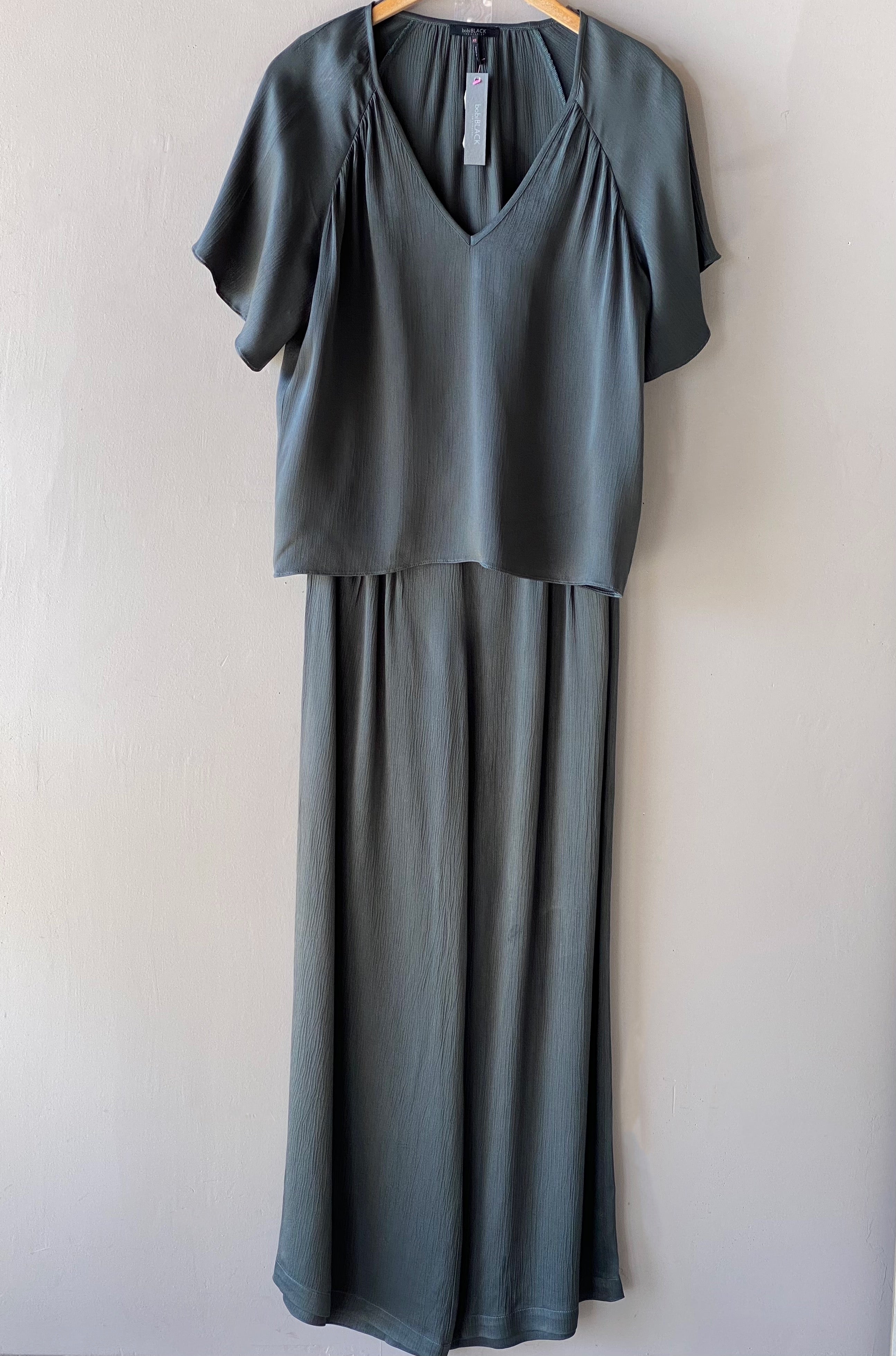 BOBI BLACK Silk RINGER Raglan Top