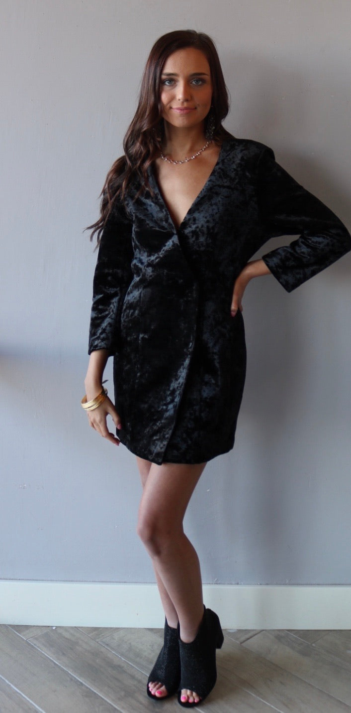 CONTENTMENT Velvet Blazer A-Line Dress