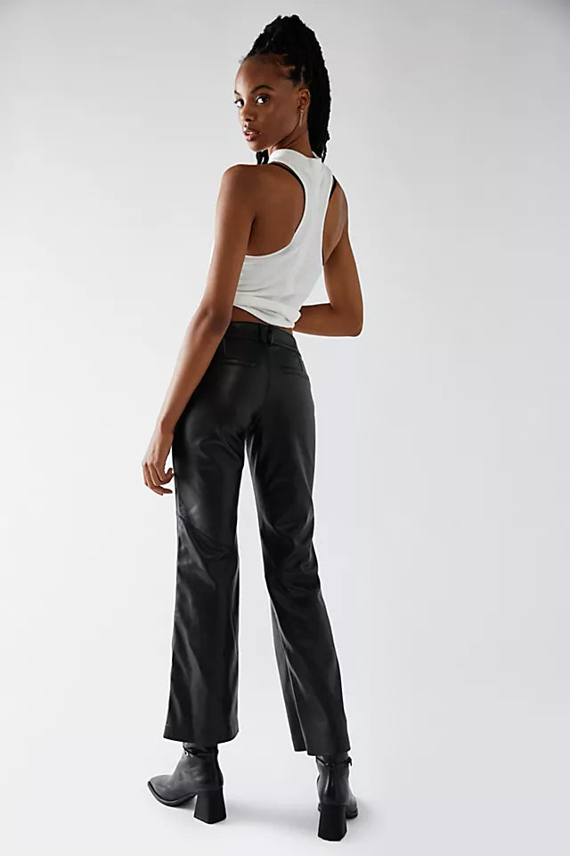 FREE PEOPLE LowRise LOVE LANGUAGE Slim Vegan Leather Pant