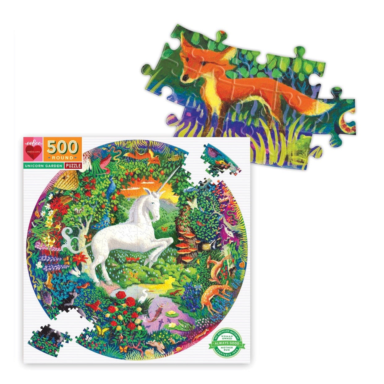 EEBOO Piece & Love 500 Pc ROUND Puzzle