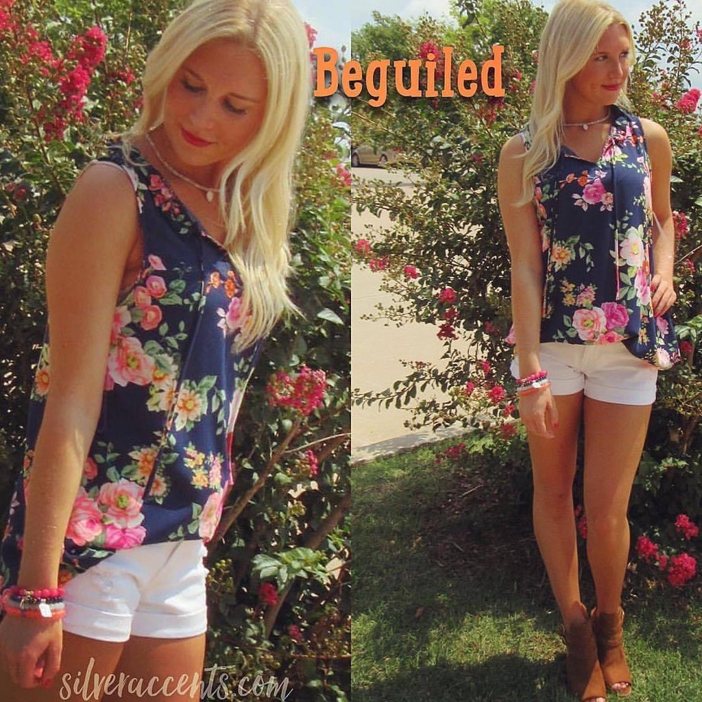 12pm by Mon Ami BEGUILED Floral Ruffle TieNeck Top