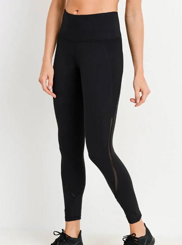 MONO B Black PIXIE ZigZag WrapAround High Waisted Leggings