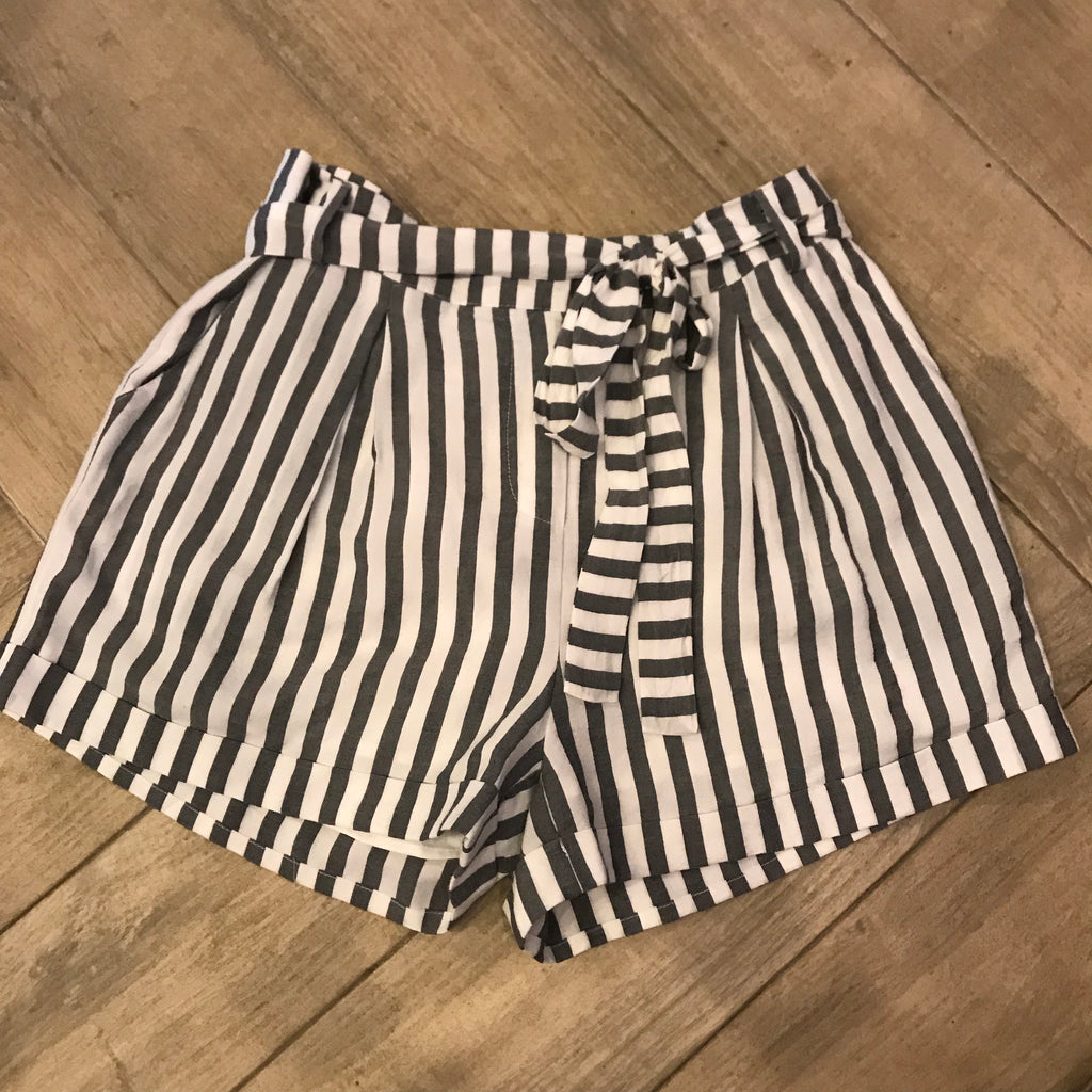 BOOKER Stripe Tie Twist Cuffed Shorts