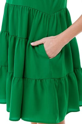 ROYAL HiNeck MutiTier Ruffle Dress
