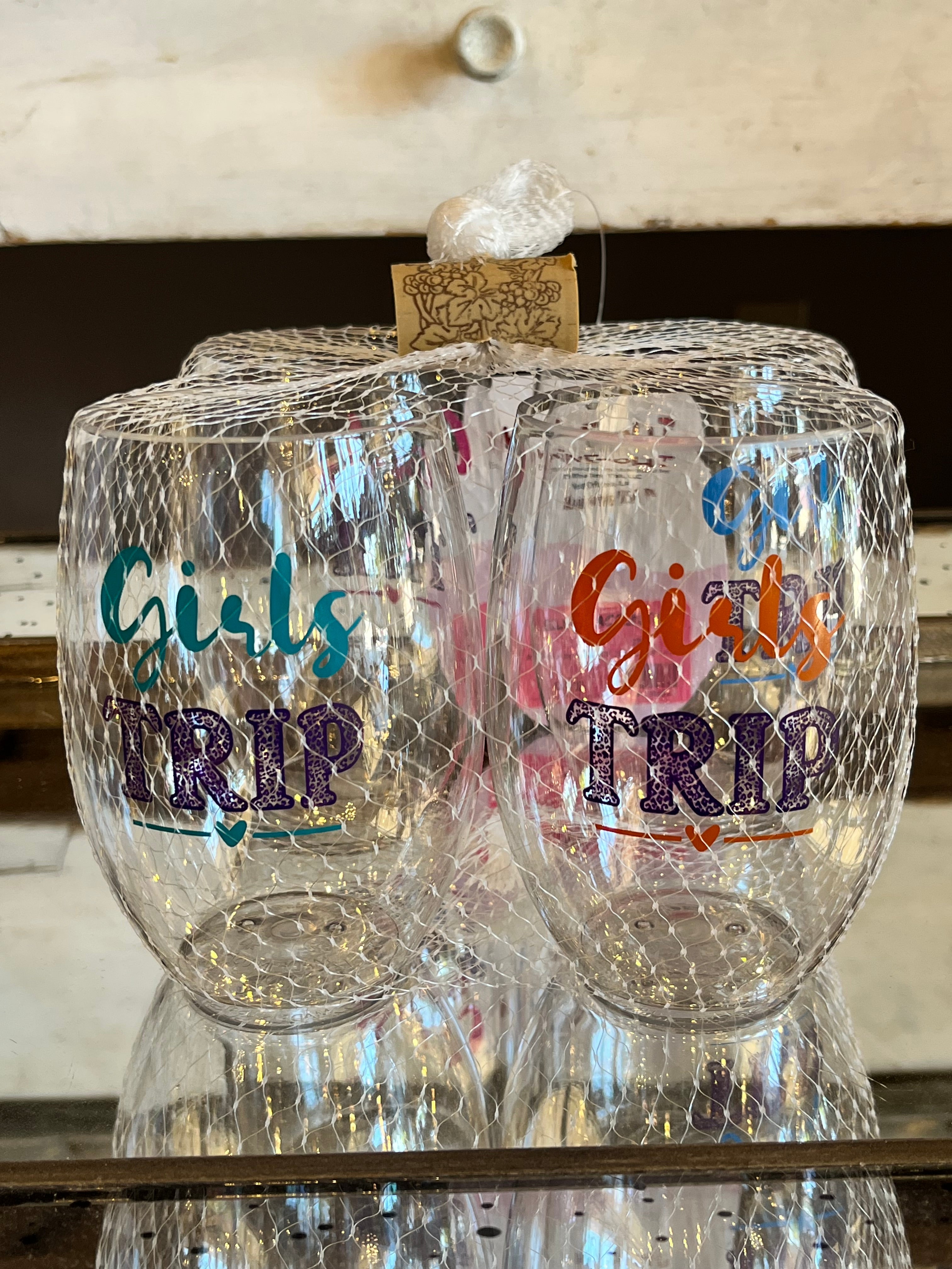 Shatter Proof WINE OH Stemless Glasses
