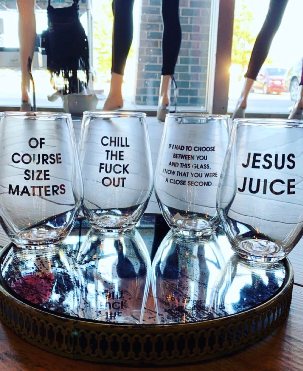 CG Graphic Foil Logo Stemless Wine Glass