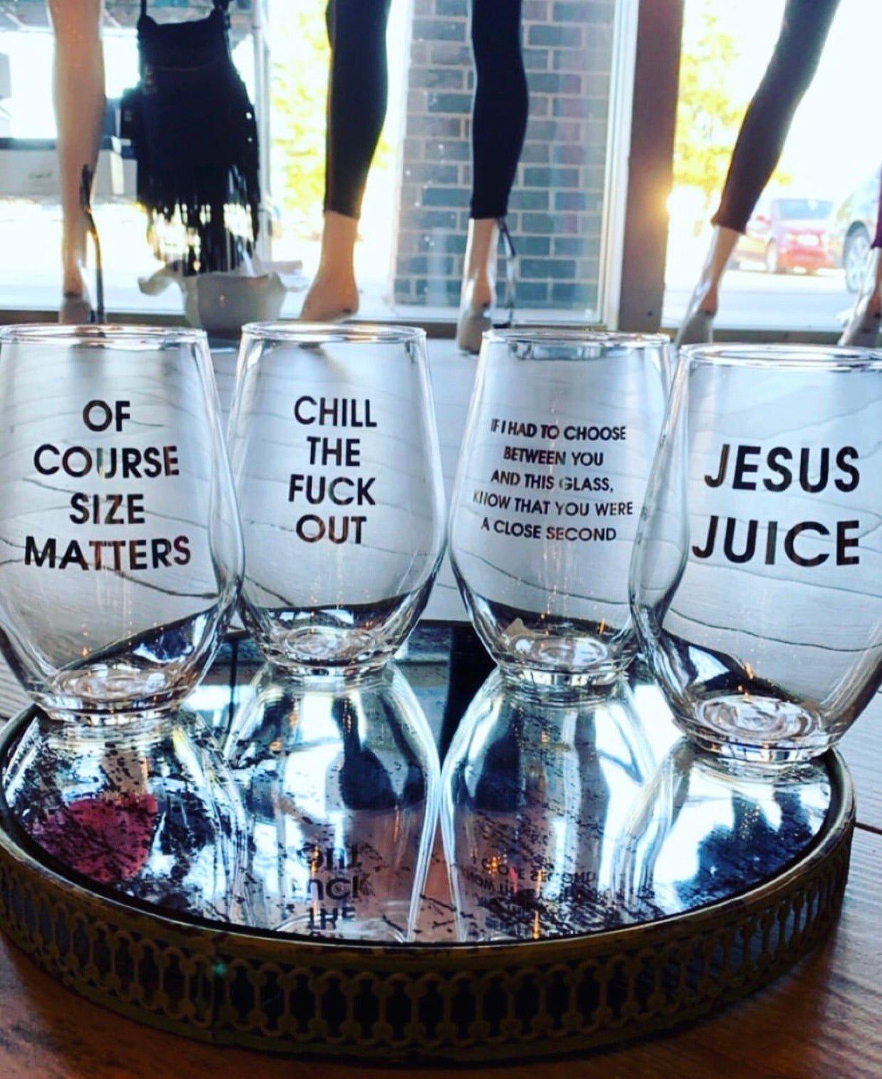 CG Graphic Foil Logo Stemless Wine Glass