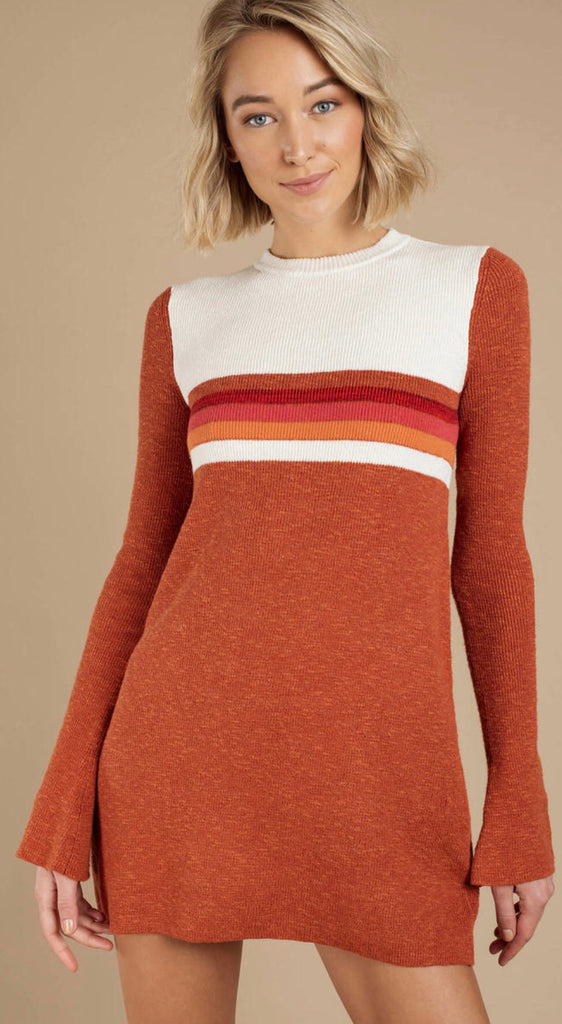 Free people colorblock sweater dress Clearance