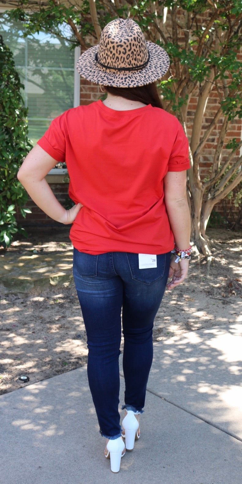 Mazik KISS Leopard Lips Distressed Tee Top