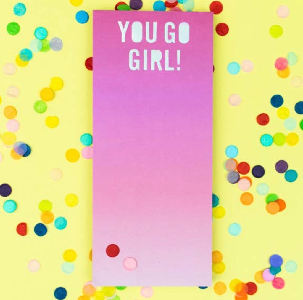 TE Pink YOU GO GIRL List Pad