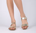Refresh MAJESTIC Metallic Champagne Dual Band Sandals