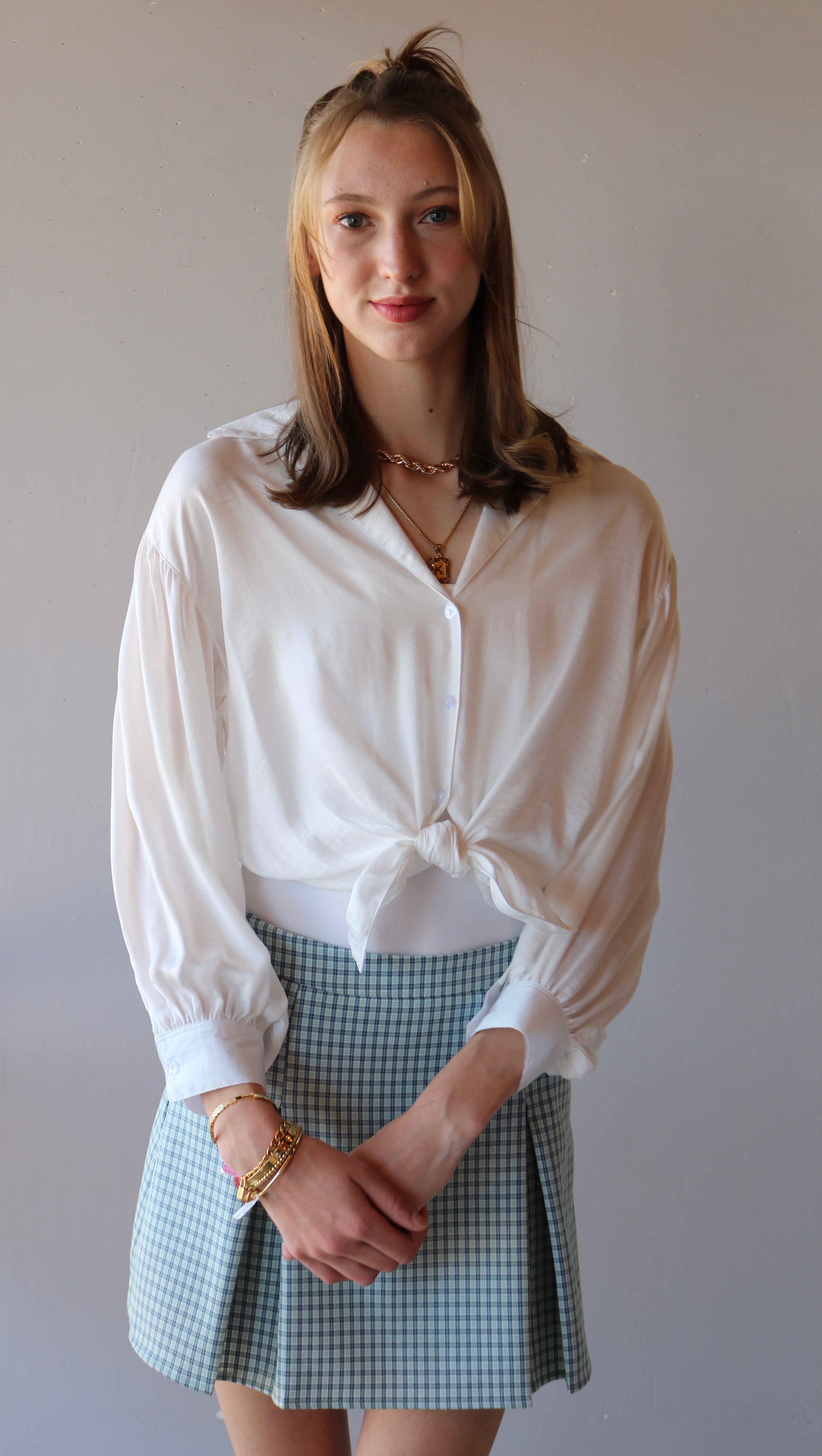 PREPPED Pleated Plaid Mini Skirt