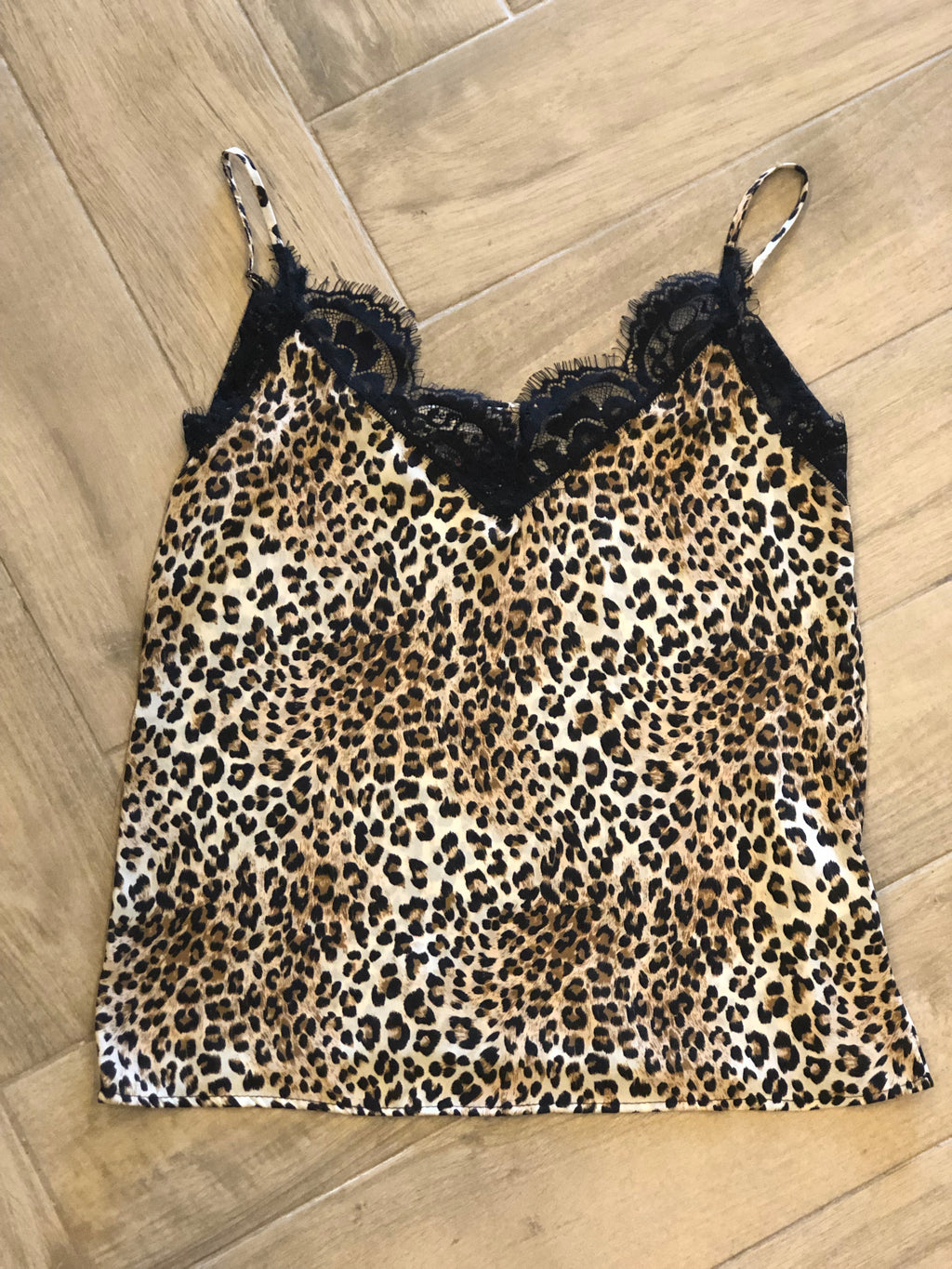 Eesome FERAL Leopard Lace Trim Cami Top