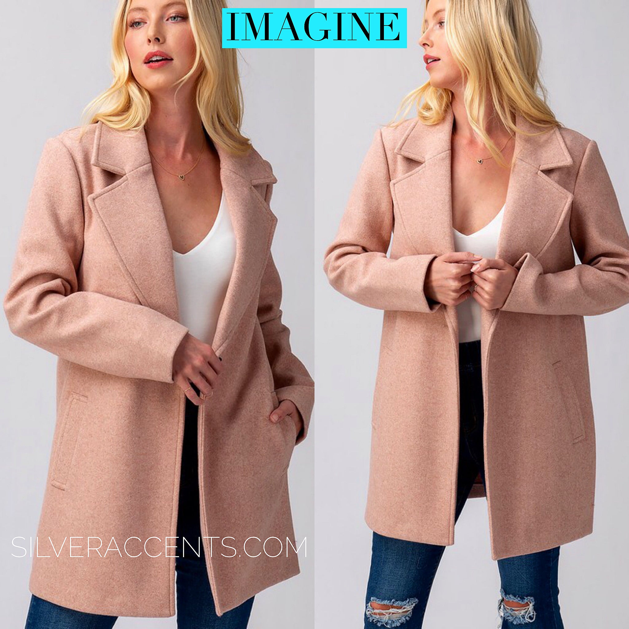 IMAGINE Long Lapel Duster Jacket