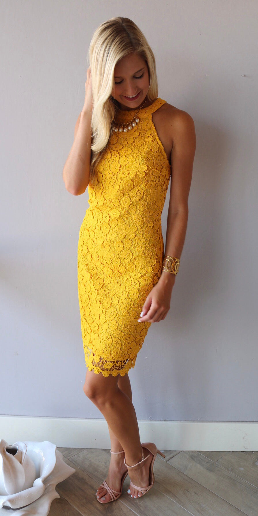 UMGEE Crochet Lace HANDPICKED HalterNeck Dress