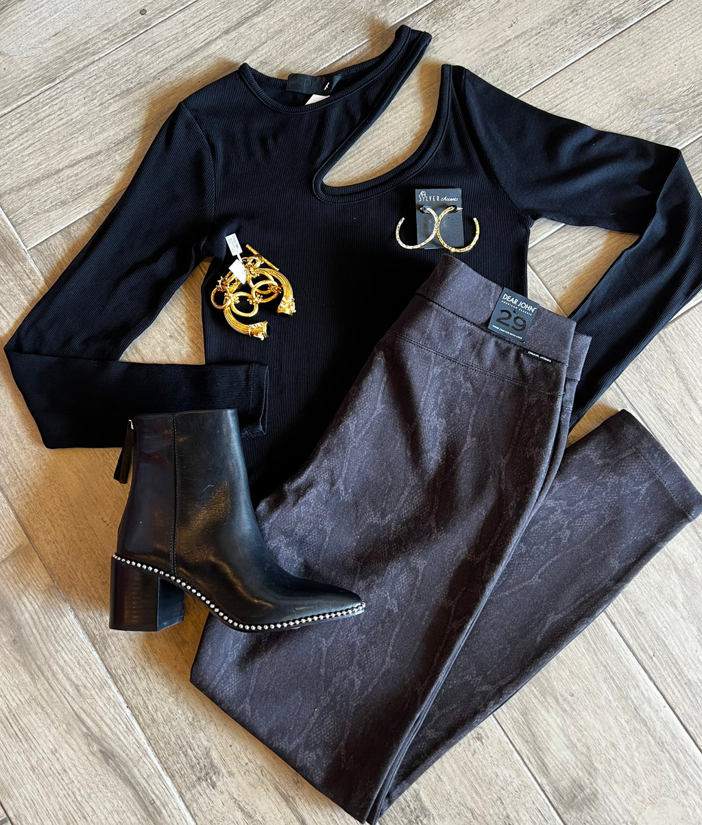 BOBI Cutout DEVASTATE Modal RibKnit Top