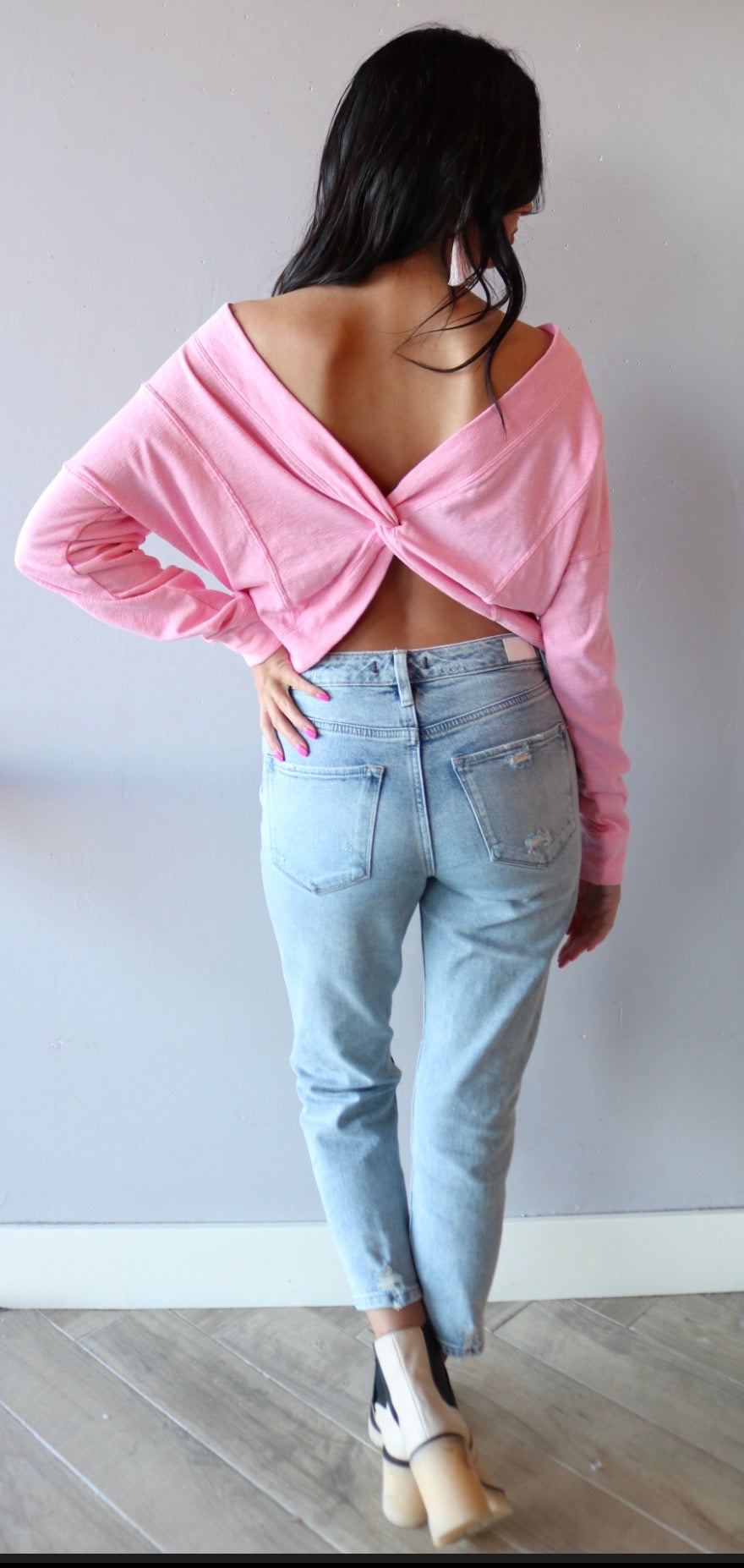 BOBI Reversible FLYNN Slub TerryKnit Knot Top