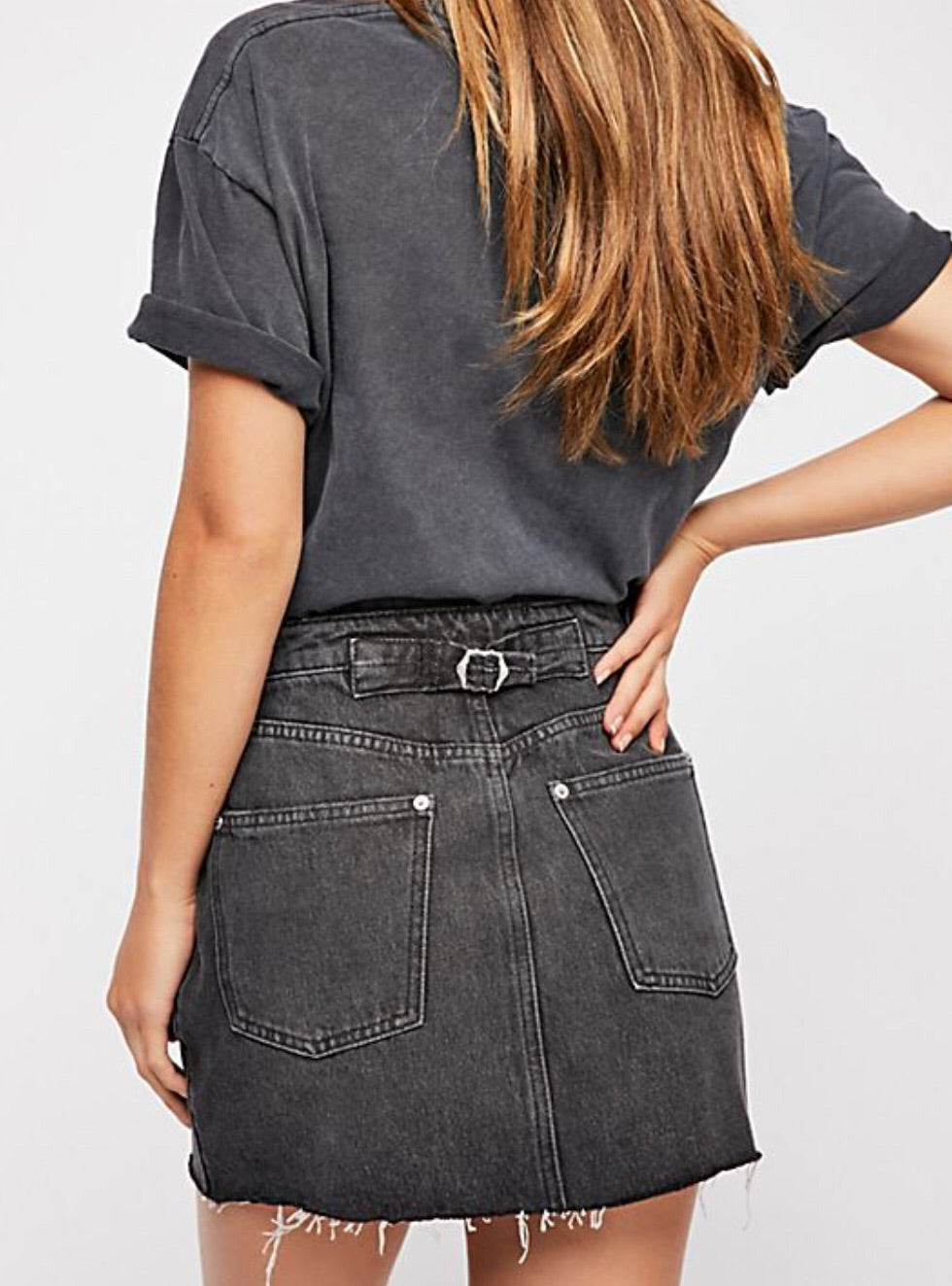 FREE PEOPLE A-Line RUGGED Denim Skirt