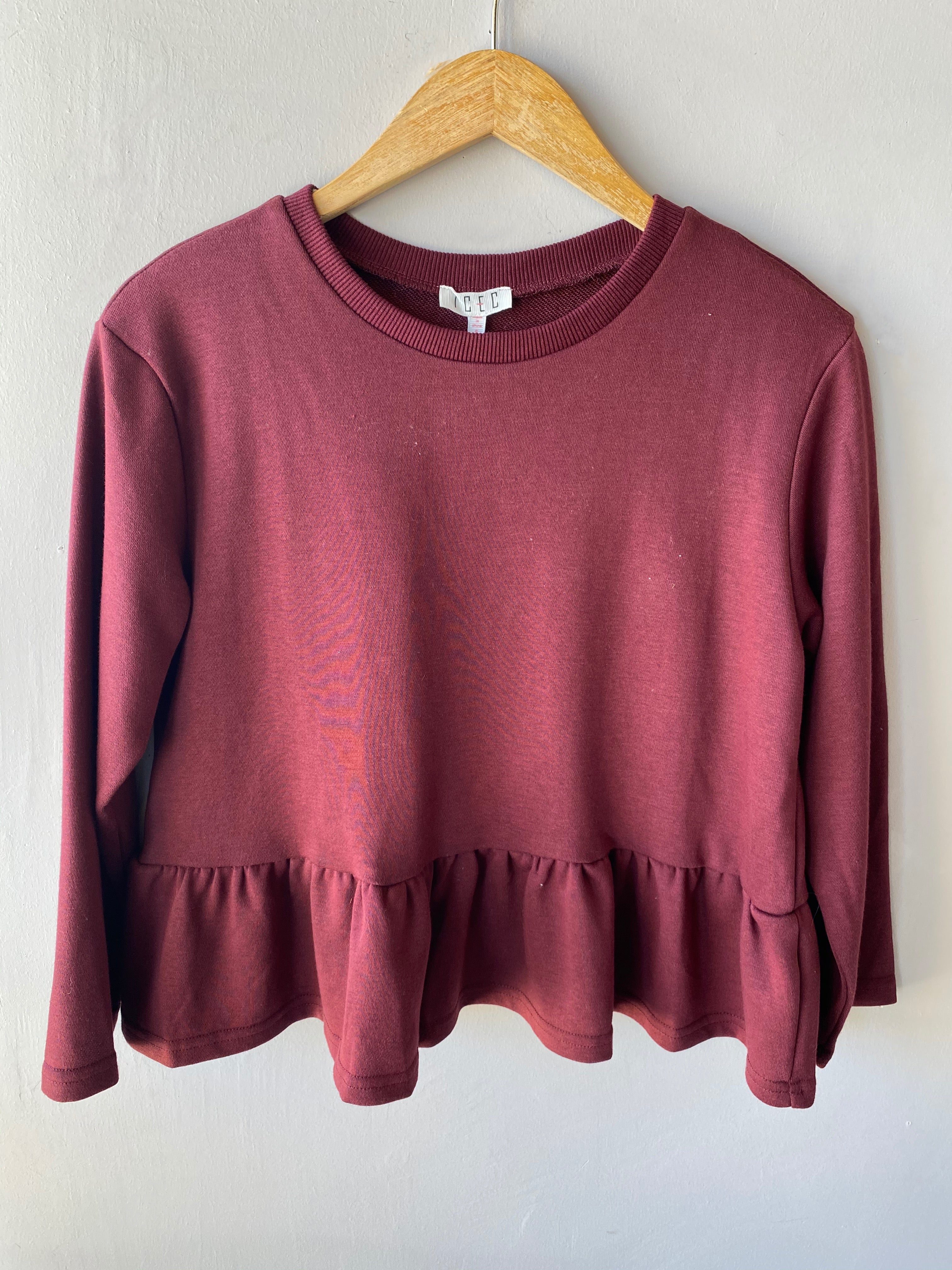 TCEC SHIFTY RuffleHem FrenchTerry Top