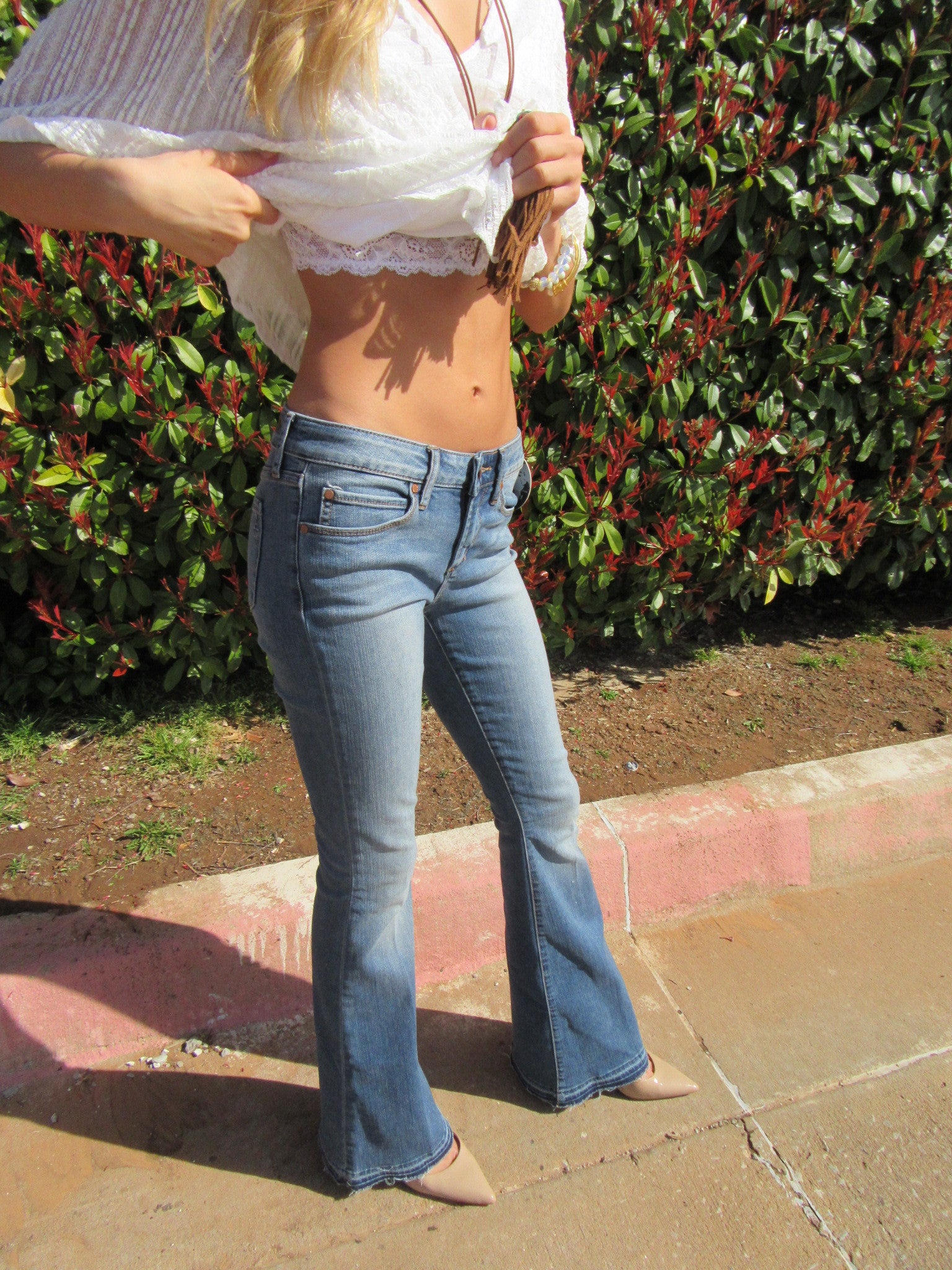 ARTICLES OF SOCIETY RawHem SAVANA BLUE Faith Flare Jeans