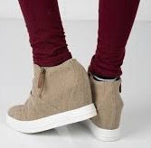 NOT RATED Sand ARABELLE Linen Wedge Sneaker