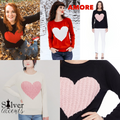 AMORE CableKnit Heart Sweater Top