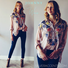 JOHNNY WAS Embroidered ODETTE Blouse Top