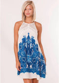 FREE PEOPLE Paisley Print SHEA Crochet Trim Dress