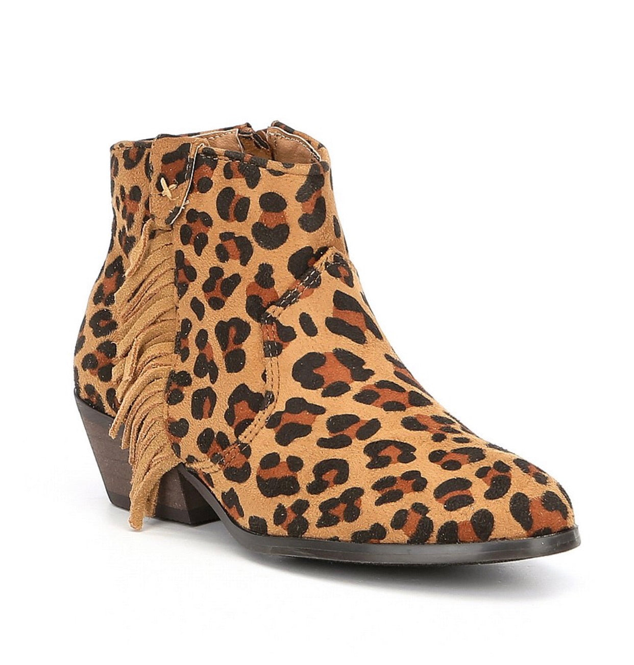 VERY VOLATILE Leopard LOVESICK Fringe Block Heel Bootie
