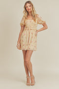 LUSH* SwissDot SINCERE Floral Puff Sleeve Dress