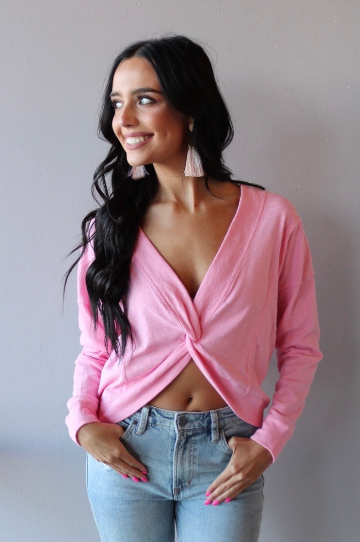 BOBI Reversible FLYNN Slub TerryKnit Knot Top