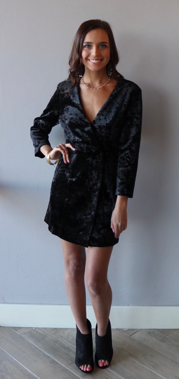 CONTENTMENT Velvet Blazer A-Line Dress