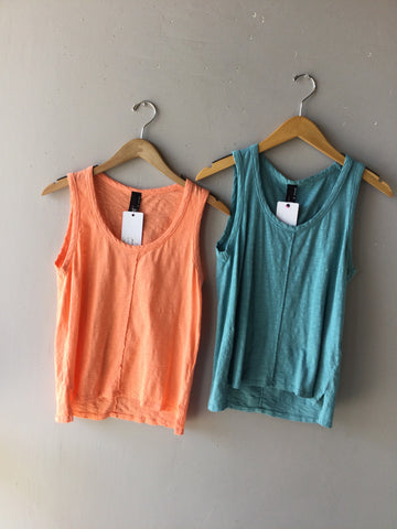 BOBI Slub Jersey AUGUSTA MiddleSeam RawEdge Tank Top