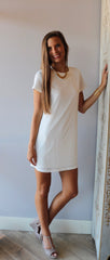 RECRUIT Short Sleeve Chiffon Shift Dress