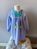 AARON & AMBER Baby Blue ELECTIVE Embroidered Dress