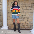 ZEST FOR LIFE Color Block Stripe Sweater Top