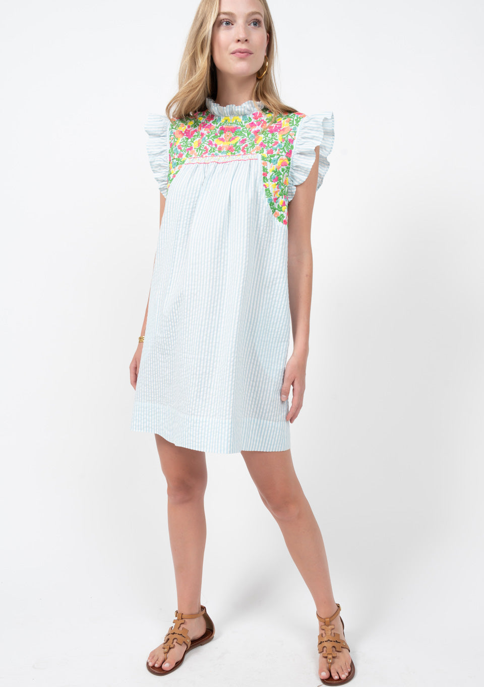 IVY JANE Striped MARIA Embroidered Dress
