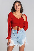 BARRAGE Shirred Front Smocked Top