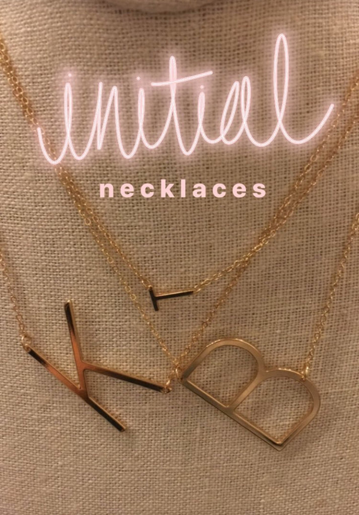 Gold LARGE Initial Necklace