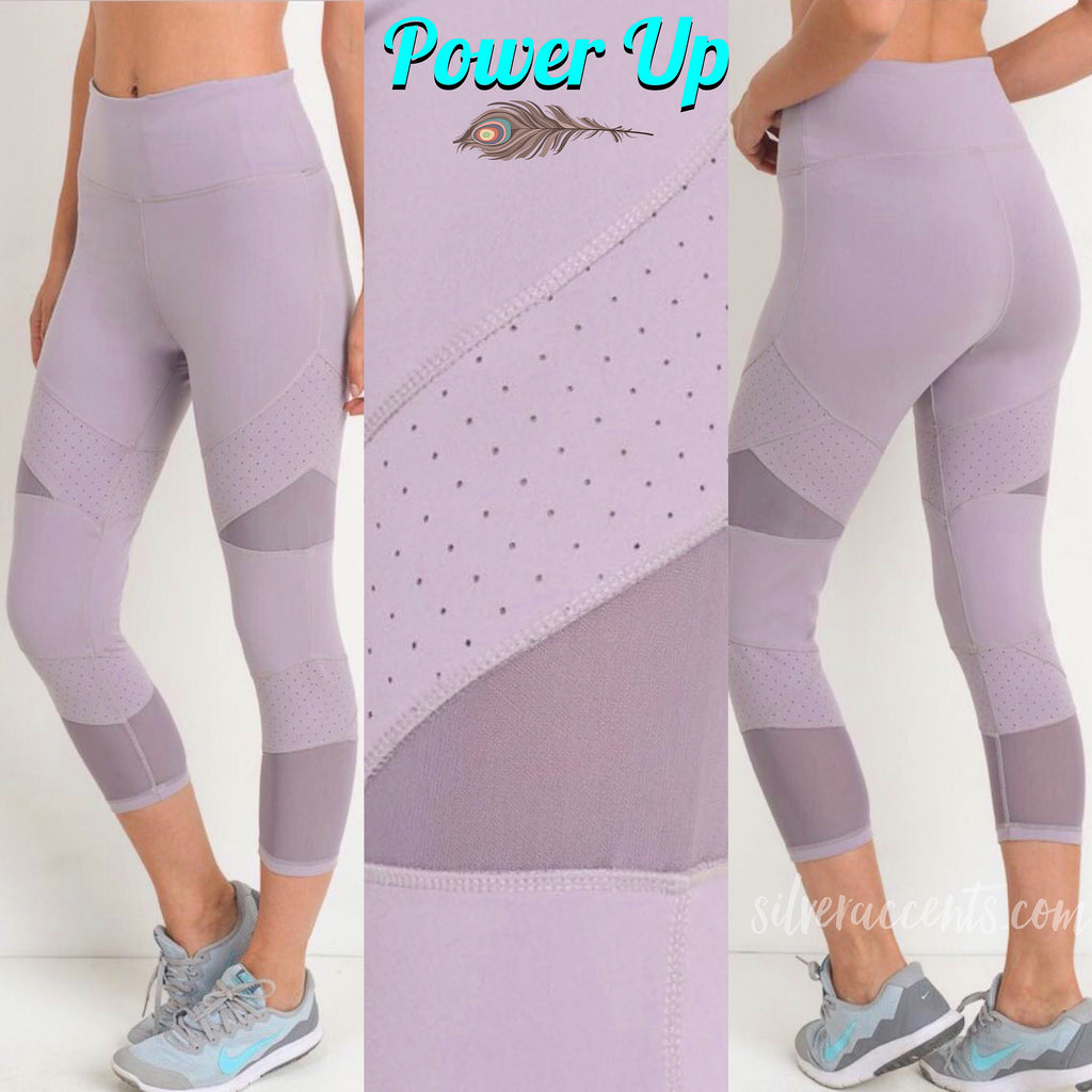 POWER UP Mesh/Perforated Crop Athleisure Legging