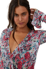 FREE PEOPLE Floral HEAT WAVE Thong Bodysuit