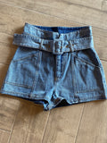 BESTOW PaperBag Belt Denim Shorts