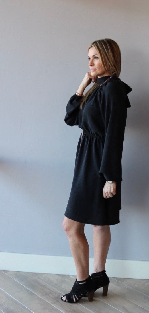 VINDICATE Tie MockNeck LongSleeve Dress