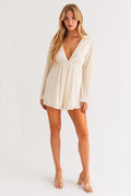 VOW Pleated BellSleeve Romper