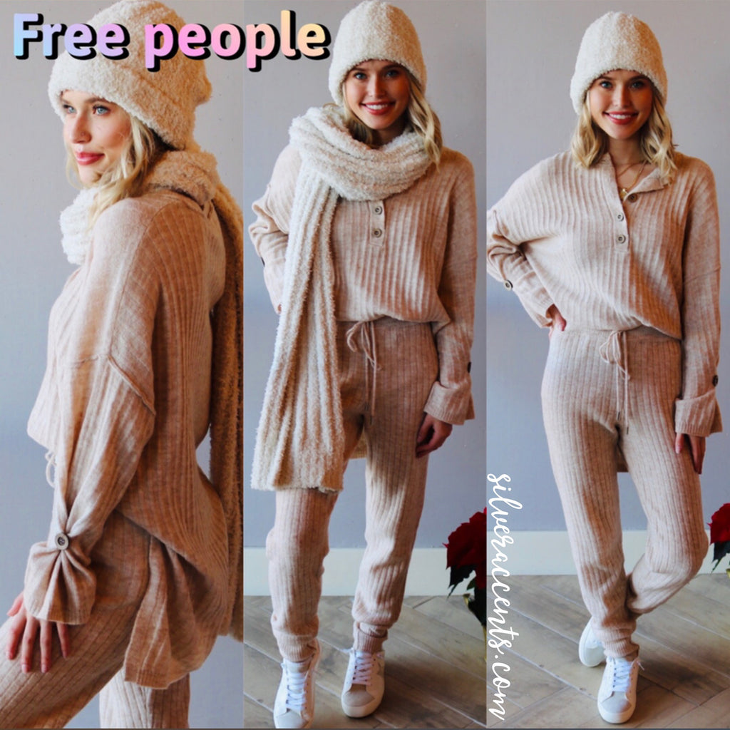 FREE PEOPLE RibKnit AROUND THE CLOCK Pullover Top